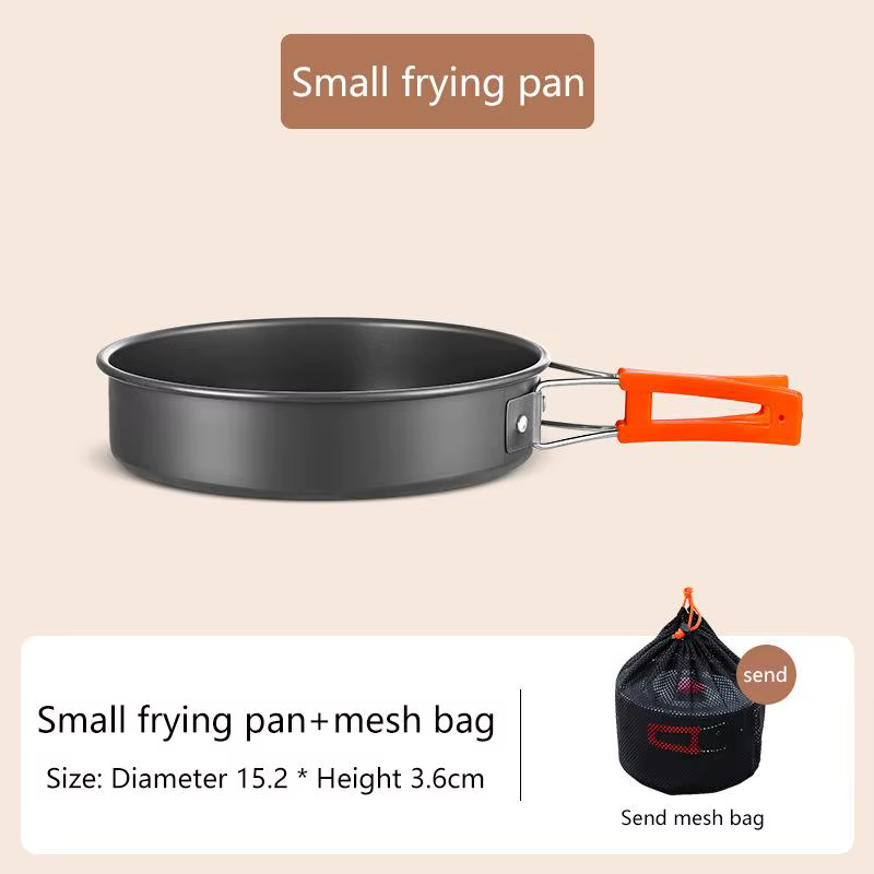 Ensemble de cuisine de camping en aluminium, vaisselle portable d'extérieur, kit de cuisson, poêle, 