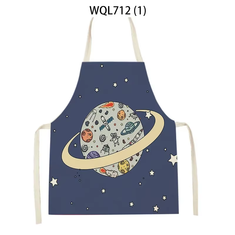 Tablier de cuisine imprimé planète fusée pour femmes, Style univers créatif, accessoires de cuisson,