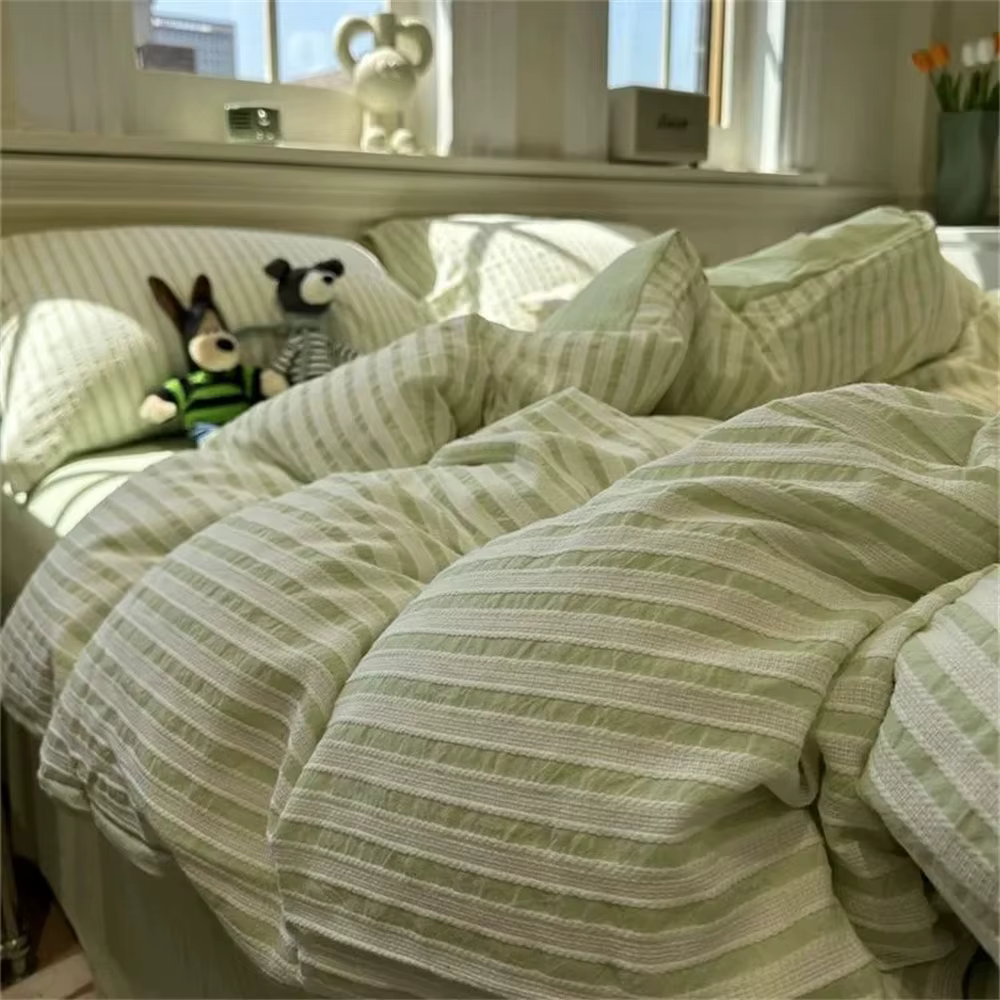 Ins – ensemble de housse de couette nordique, ensemble de lit en bande grise de Style minimaliste, q