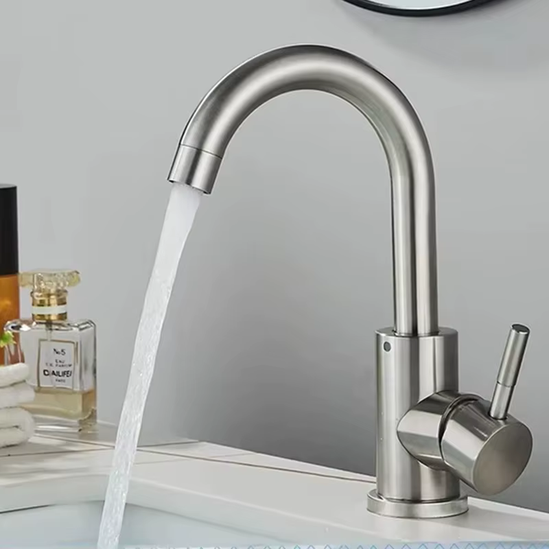 Mélangeur de lavabo de salle de bains, noir mat/nickel brossé, gamme pour éviers, accessoires de rob