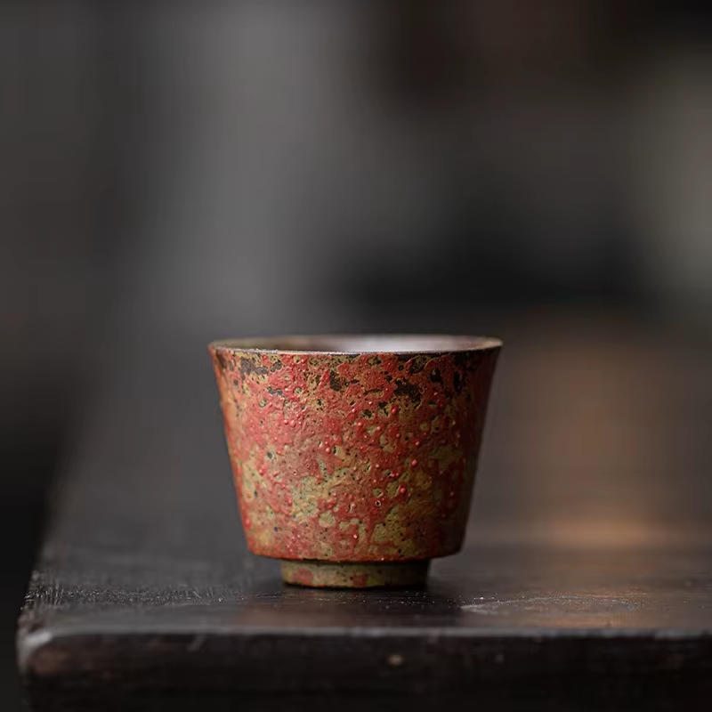 Tasse à thé rétro en céramique, petite, verte, style sorcier, pour usage domestique, avec paroi épai
