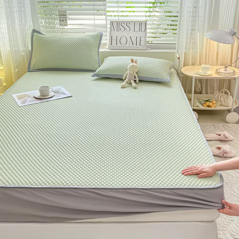 Drap-housse rafraîchissant Ice Bean pour l'été, protège-matelas respirant avec poches profondes, ens