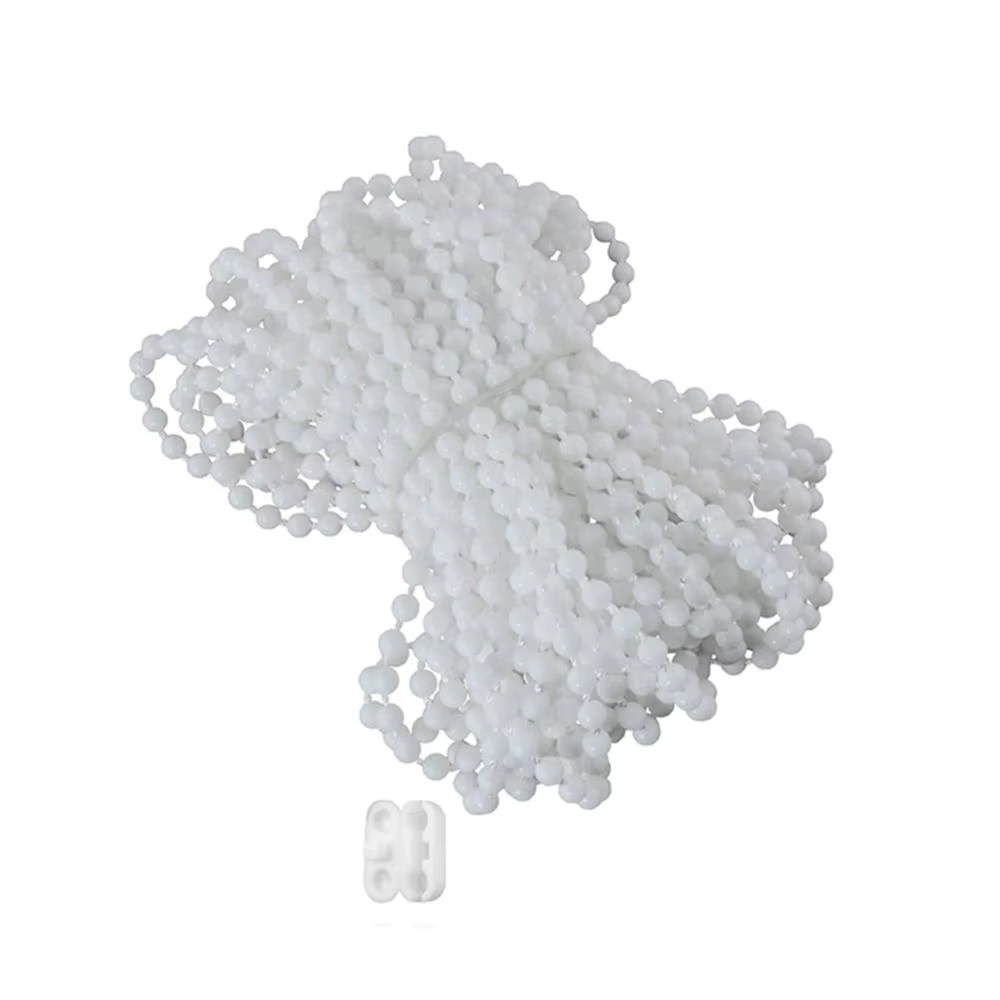 Accessoires pour rideaux romains blancs avec connecteurs, chaîne de rideau à enrouleur, chaîne perlé