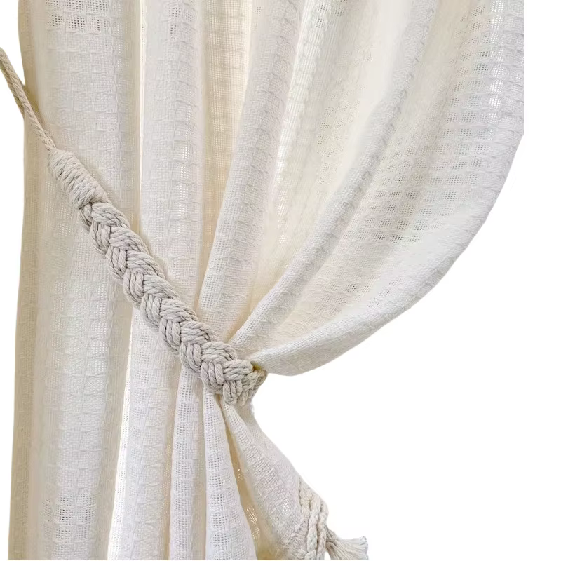 Embrasses de rideaux en macramé, embrasses de rideaux de fenêtre tressées tricotées, rideaux décorat