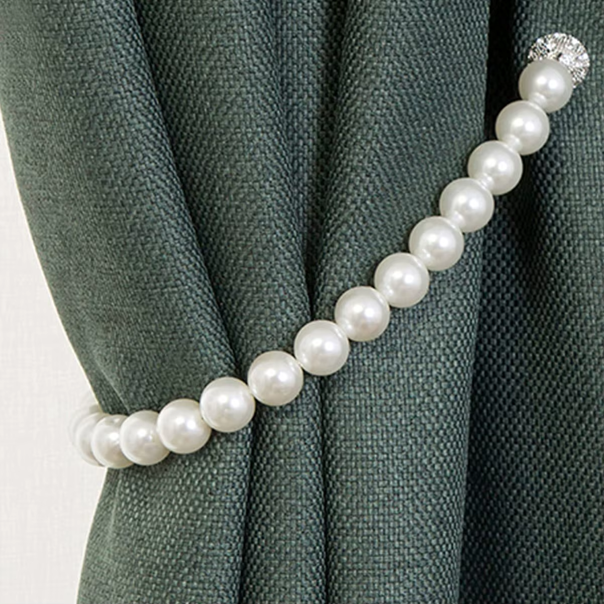 Paquet de 2 embrasses de rideaux magnétiques élégantes au design de perles, rideaux polyvalents pour