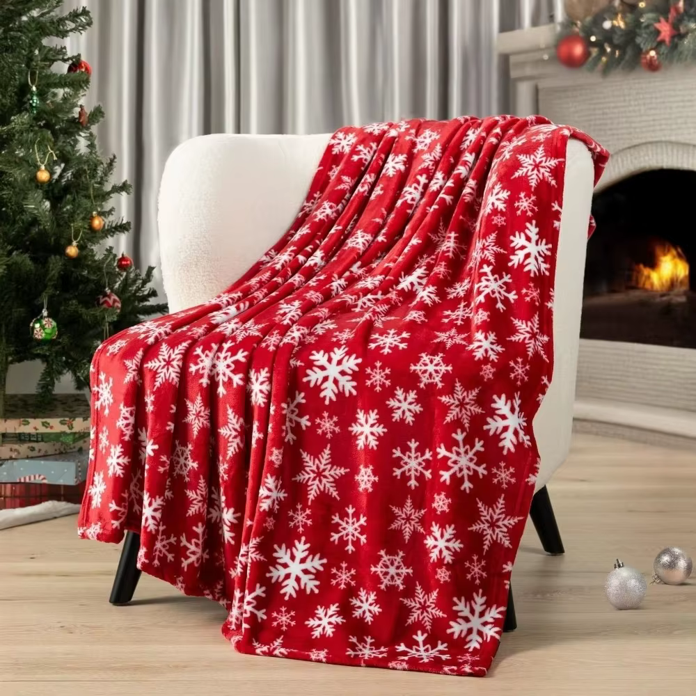 Cadeau de festival, couverture de Noël 10x110cm, couverture en flanelle chaude et confortable, couve