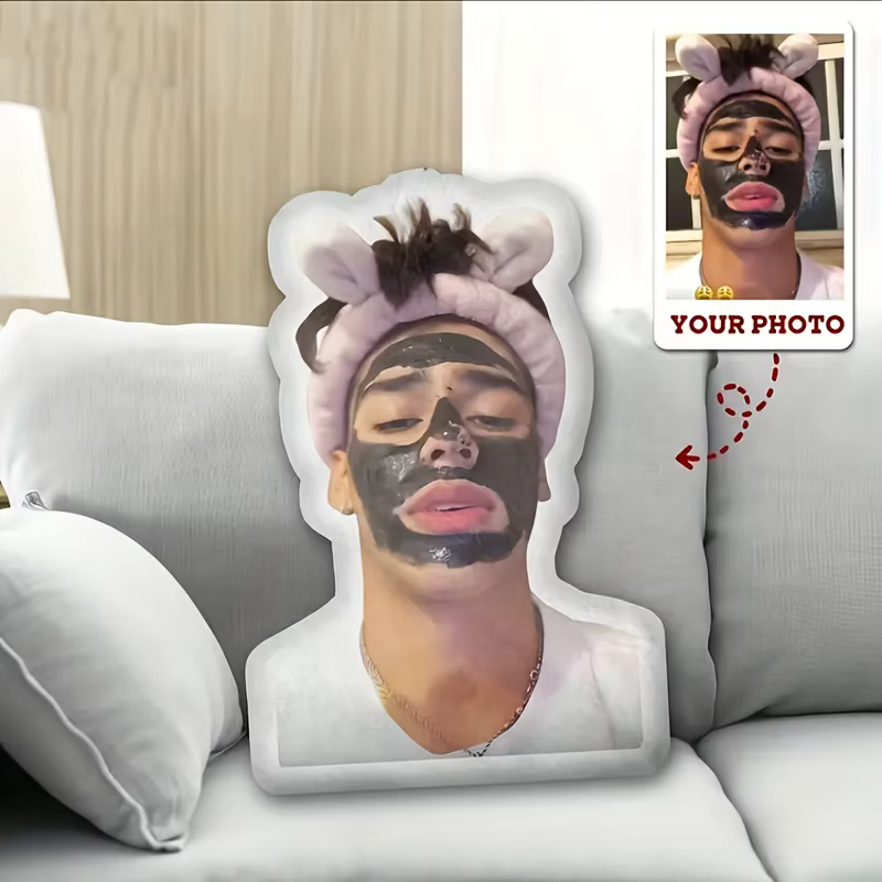 Oreiller en peluche avec photo personnalisée - FaceBodyNameTextLogo personnalisé - Chargez votre pro