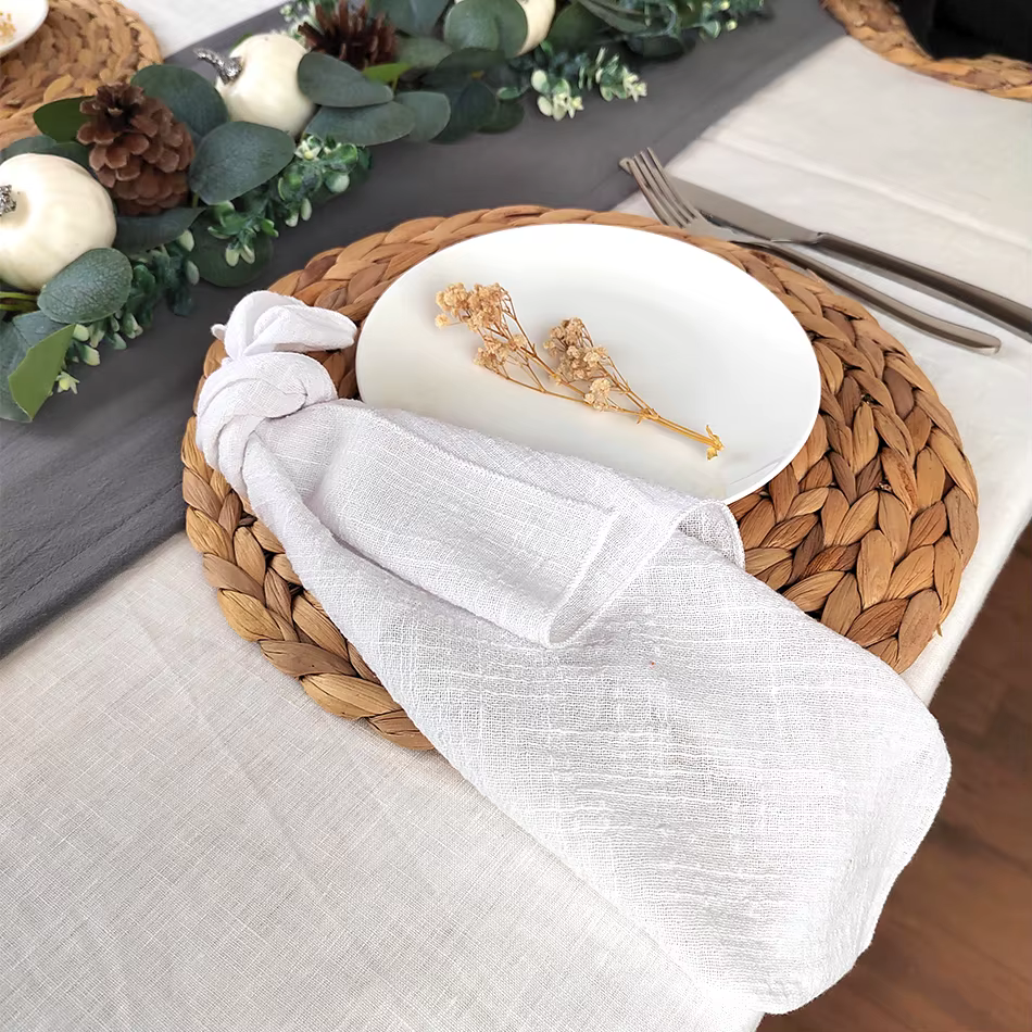 Ensemble de serviettes en pur coton vert sauge, 40x40cm, pour la maison, la cuisine, décoration rust
