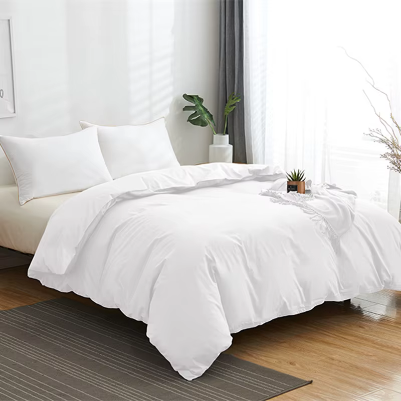 Housse de couette en pur coton de haute qualité, couleur unie, simple, Double, King Size
