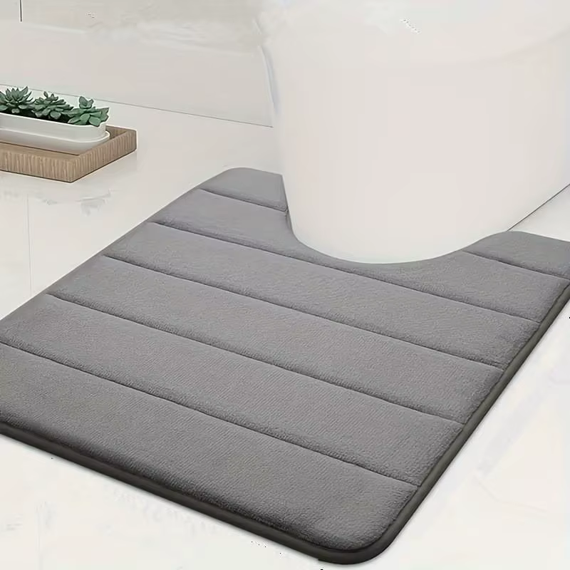 Tapis de salle de bain en mousse à mémoire de forme, antidérapant, super absorbant, tapis de toilett