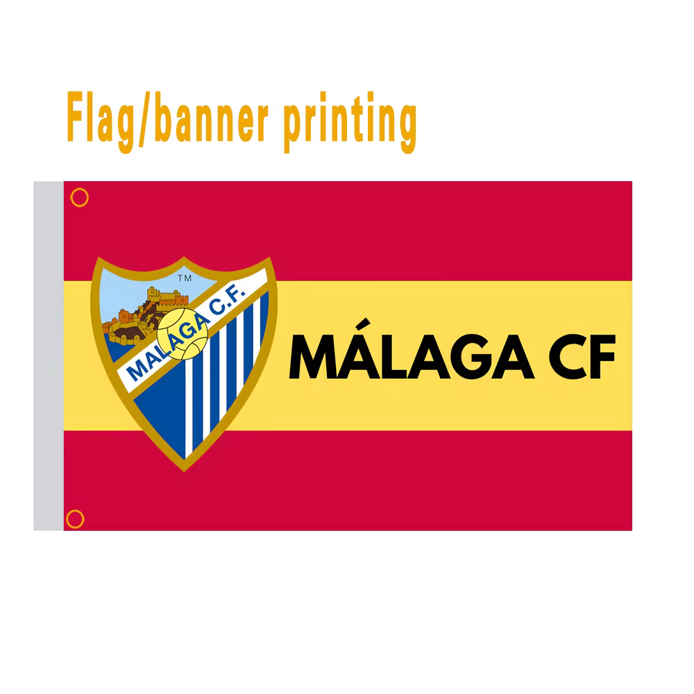 Drapeaux et bannières du club de football espagnol Malaga, logo d'équipe professionnel imprimé pour 