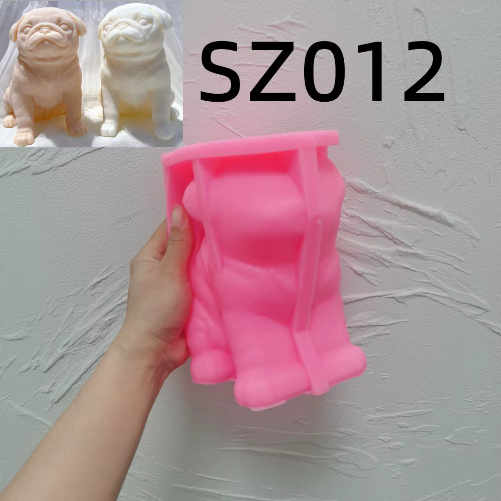 Moule à bougie en silicone PDPDog assis, chiot animal, soja, avertir, figurine, amoureux des chiens,