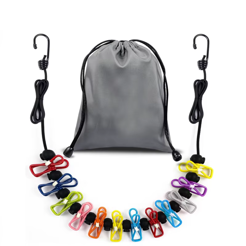 Corde à linge Portable rétractable pour voyage avec 12 pinces à vêtements, ligne de séchage intérieu