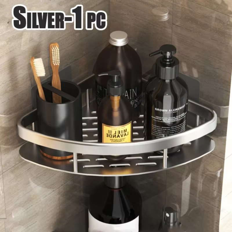 Étagère de salle de bain, organisateur de rangement de cuisine, support de shampoing en alliage d'al