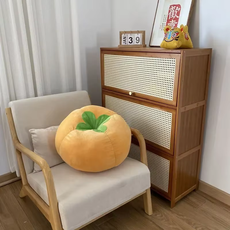 Coussin futon mignon et doux en forme de champignon et de tomate, oreiller de canapé pour chambre et