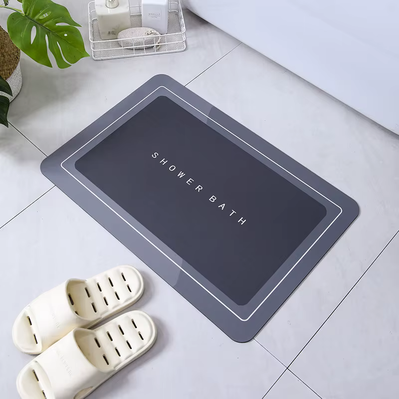 Tapis de bain absorbant pour salle de bain, antidérapant, pour douche, boue de diatomée, paillasson 