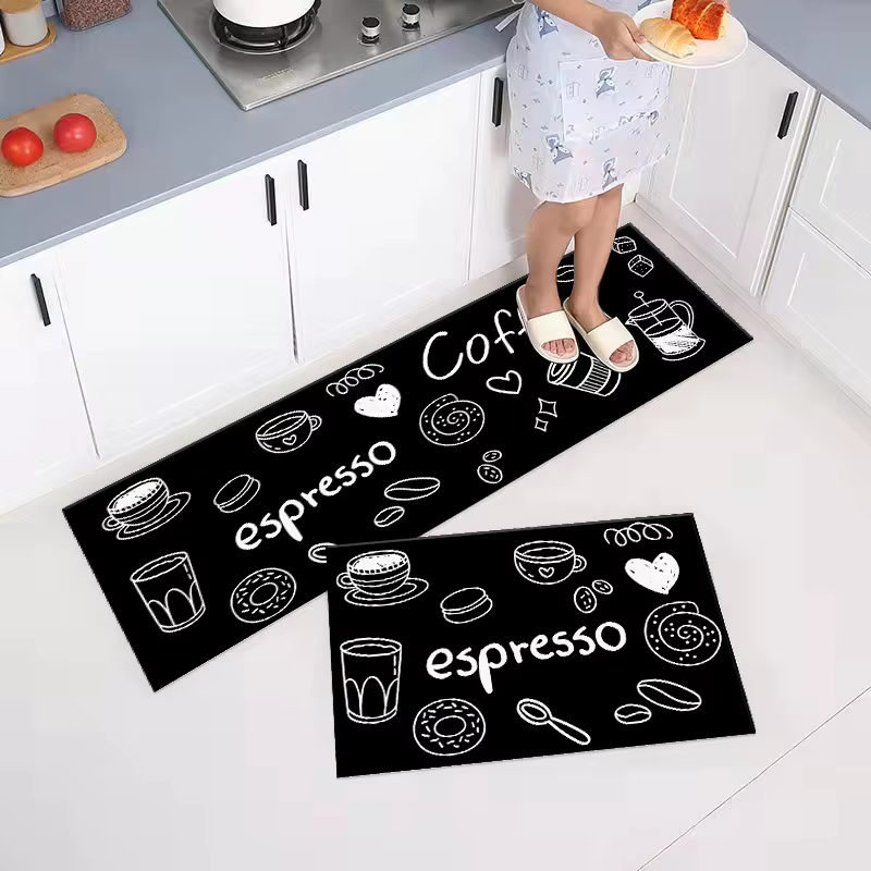 Tapis de cuisine imperméable à l'huile, tapis de bain imprimé antidérapant, doux, pour chambre à cou