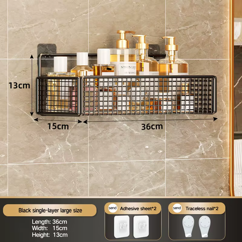 Support de rangement mural Non perforé pour salle de bain, support de rangement pour serviettes et a