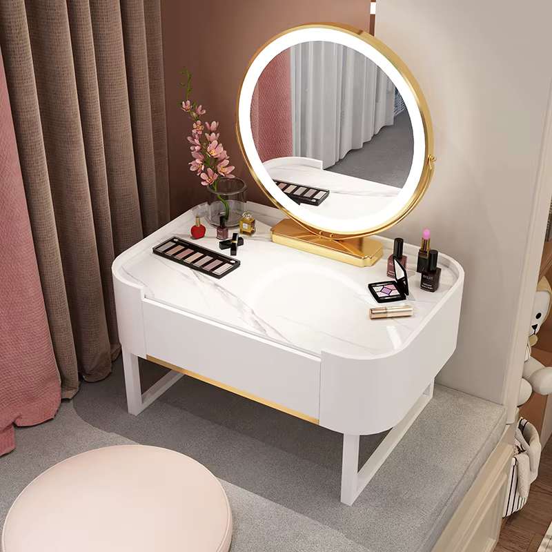 Bijoux femmes Coiffeuse ornements maquillage Style de luxe Coiffeuse étagère Design Coiffeuse meuble
