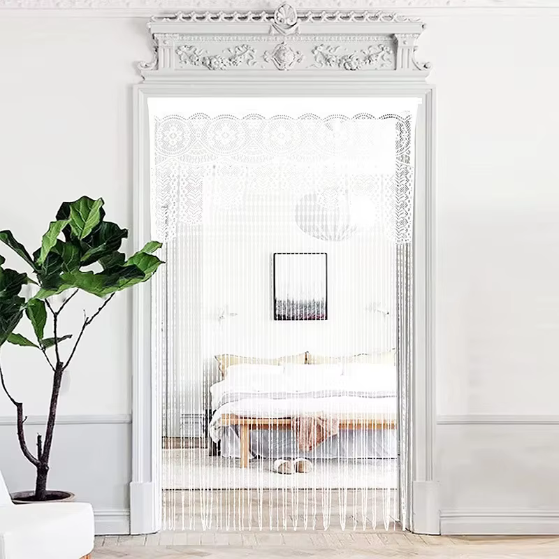 Rideau de porte en dentelle macramé, pour porte, panneau de fenêtre Boho, séparateur de pièce, ridea