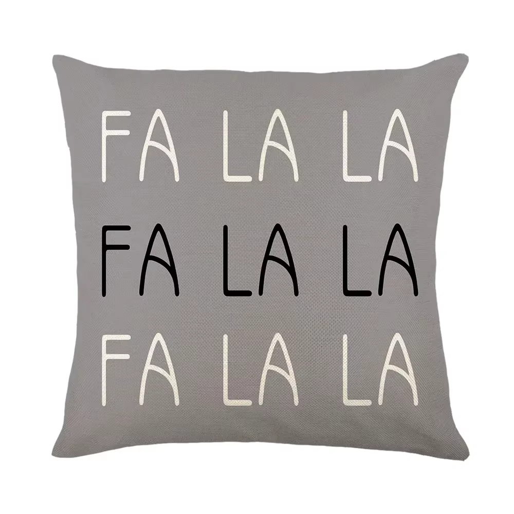 Housse de coussin en lin joyeux noël, taie d'oreiller 45x45cm, décorations de noël d'hiver pour la m