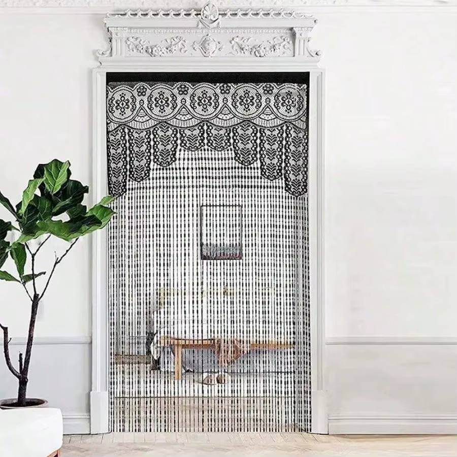 Rideau de porte en dentelle macramé 1x2m, pour portes, séparateur de panneau de fenêtre, rideaux mur