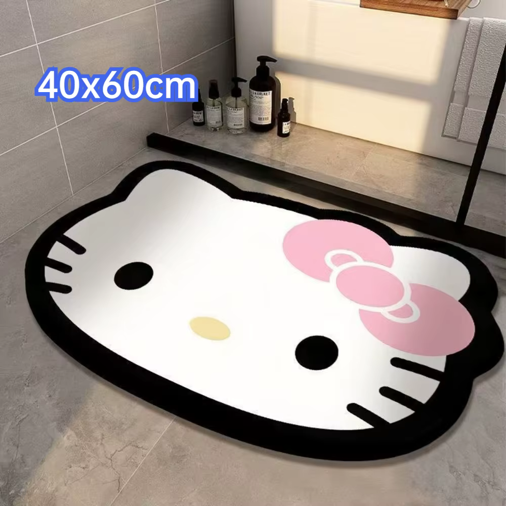 Tapis de salle de bain Hello Kitty, tapis antidérapant absorbant à séchage rapide pour l'entrée des 