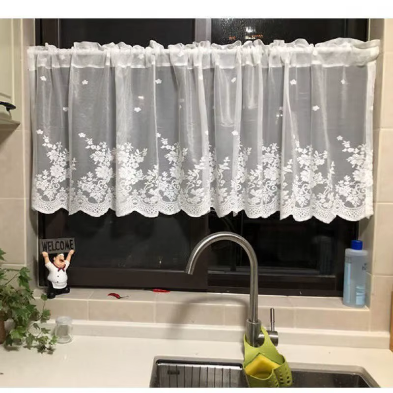 Rideaux européens en dentelle blanche