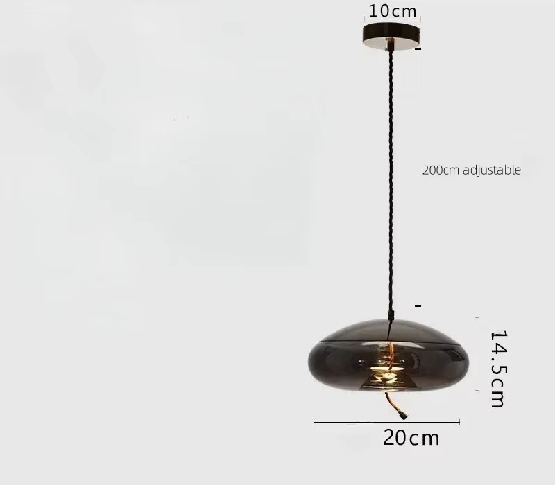 Lampe suspendue à tête unique en verre de style nordique, design postmoderne, luxe, créative, pour b