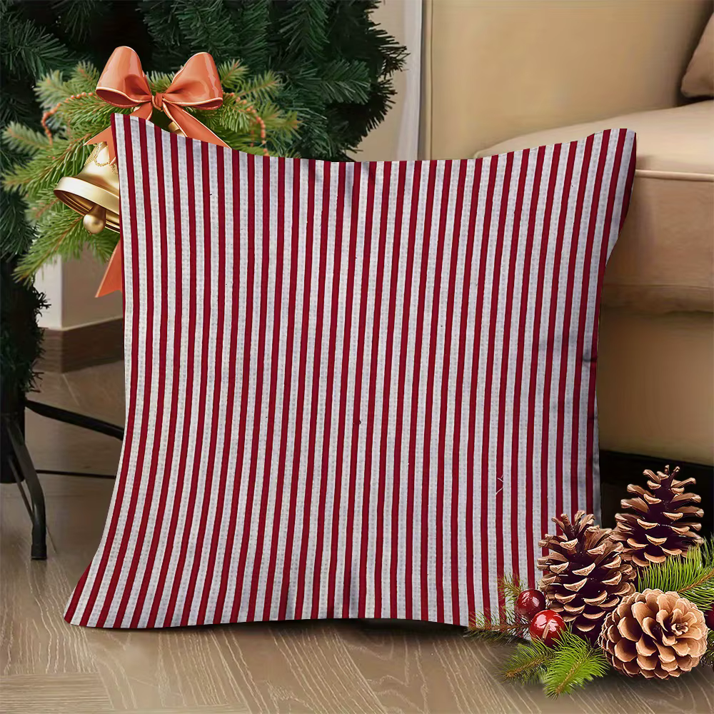 Housses de coussin à rayures rouges et blanches - Colorblock contemporain |   Polyester, décoration 