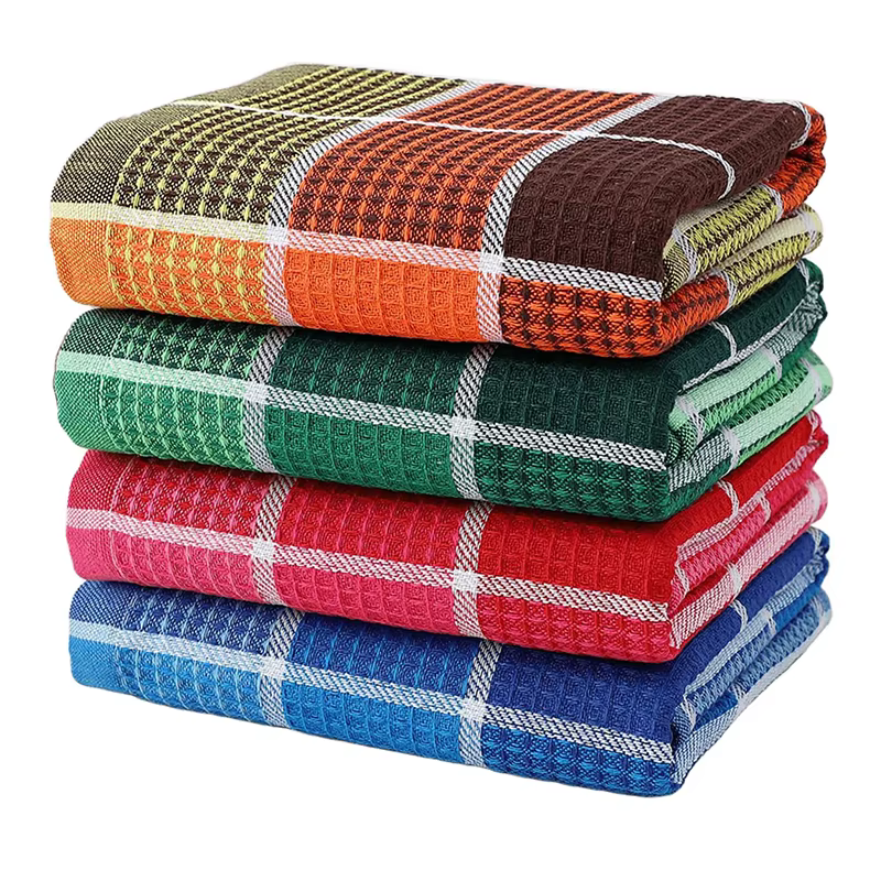 Grand torchon gaufré, torchons de cuisine super absorbants, torchons colorés pour laver et sécher la