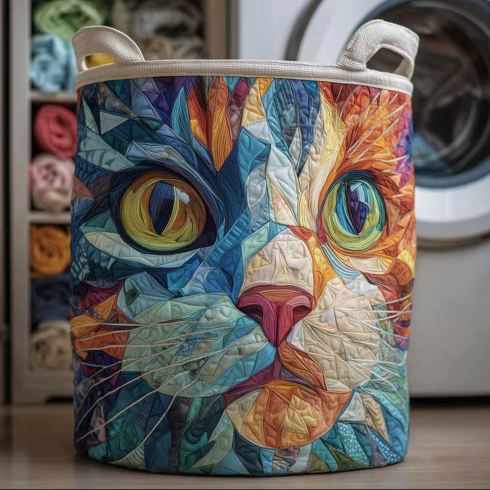 Panier à linge matelassé style bohème, tissu floral, 14×18 pouces, seau de rangement pour vêtements 