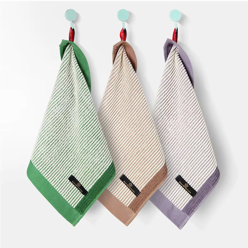 3 serviettes carrées en coton, douces, absorbantes, non pelucheuses, serviettes pour le visage domes