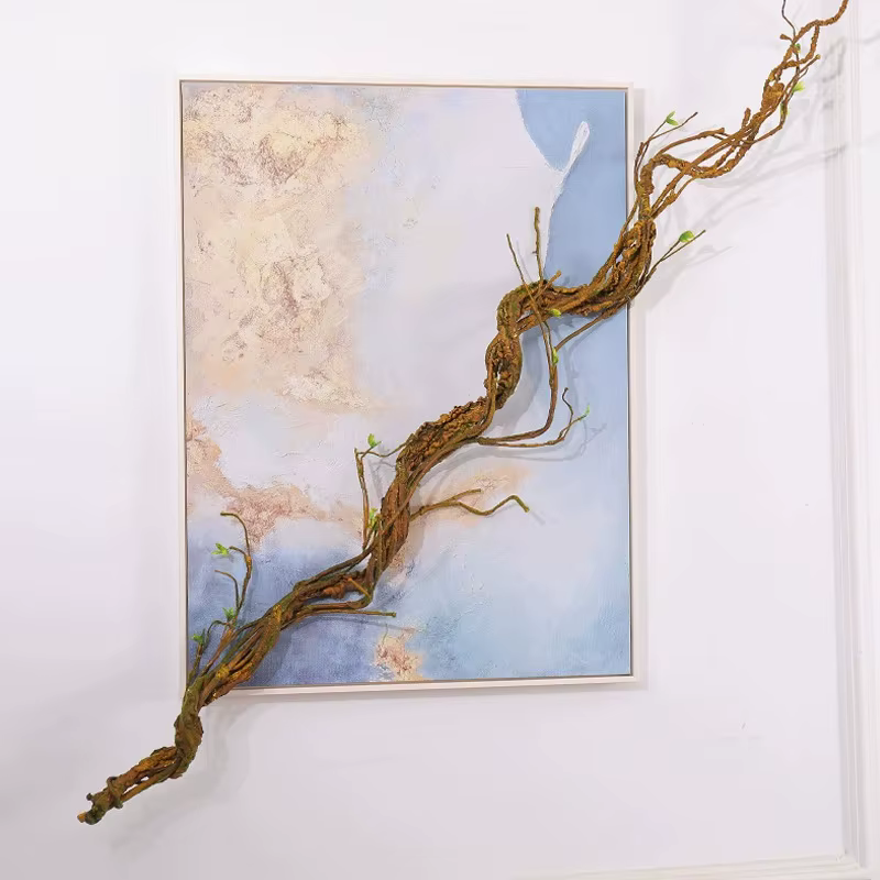 Vigne séchée en mousse artificielle, réaliste, pour décor de salon, fausse vigne suspendue de 180cm,
