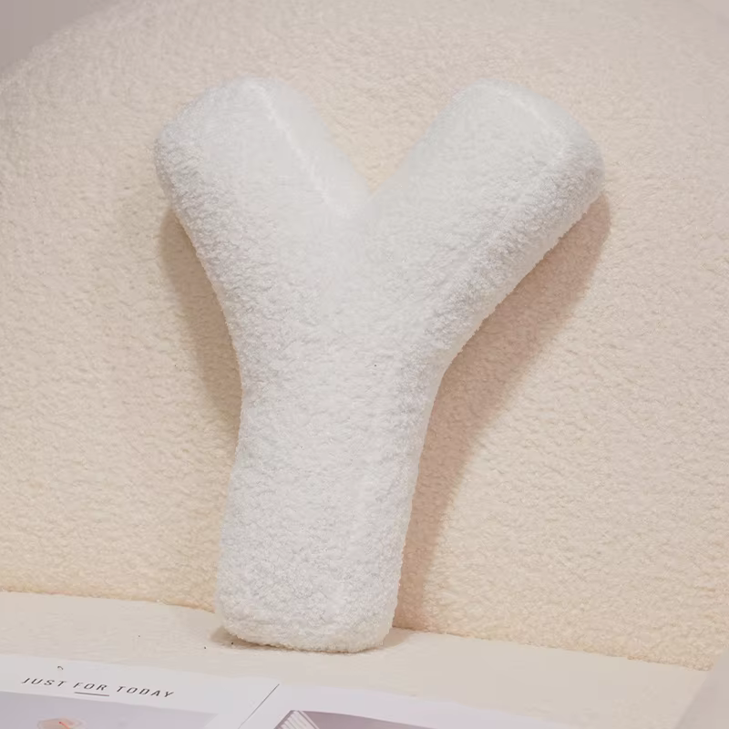 Oreiller confortable avec lettres anglaises, coussin de canapé, décor de salon, poupée en peluche de