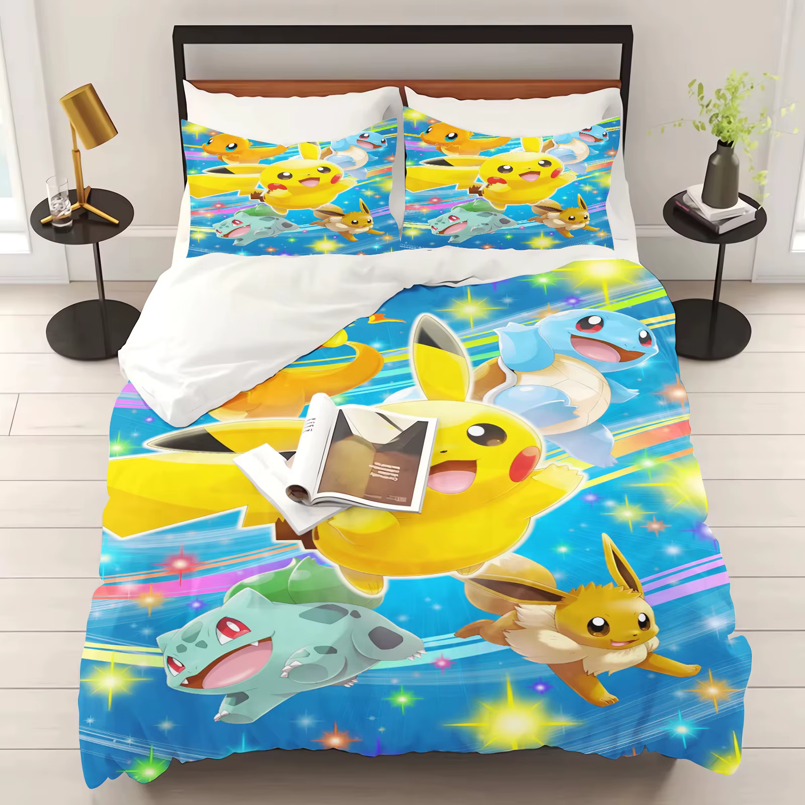 Pokemon housse de couette ensemble couette literie 3d ensemble de literie pour enfants 3 pièces 1 ho