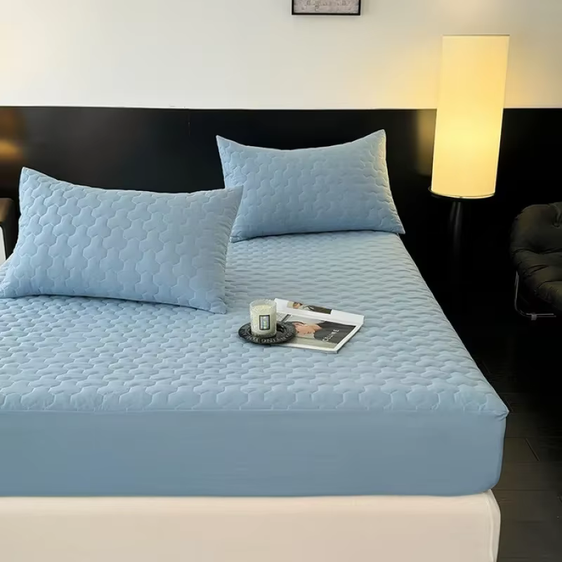 2025 nouvelle drap-housse rembourré poli classe A, couleur unie simple et confortable 360 °   drap-h