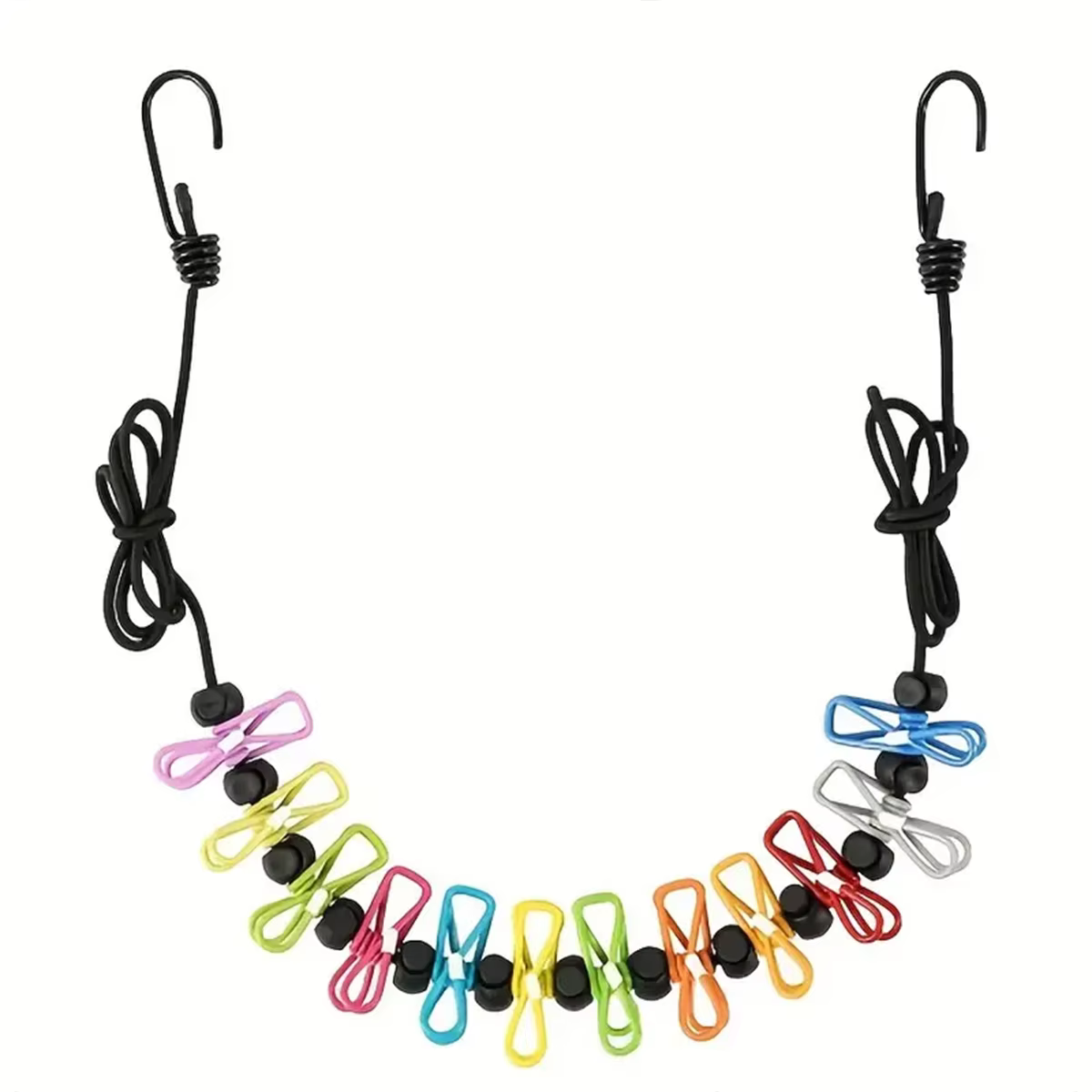 1 x corde à linge de voyage Portable rétractable, corde à linge avec 12 pinces à linge, corde à ling
