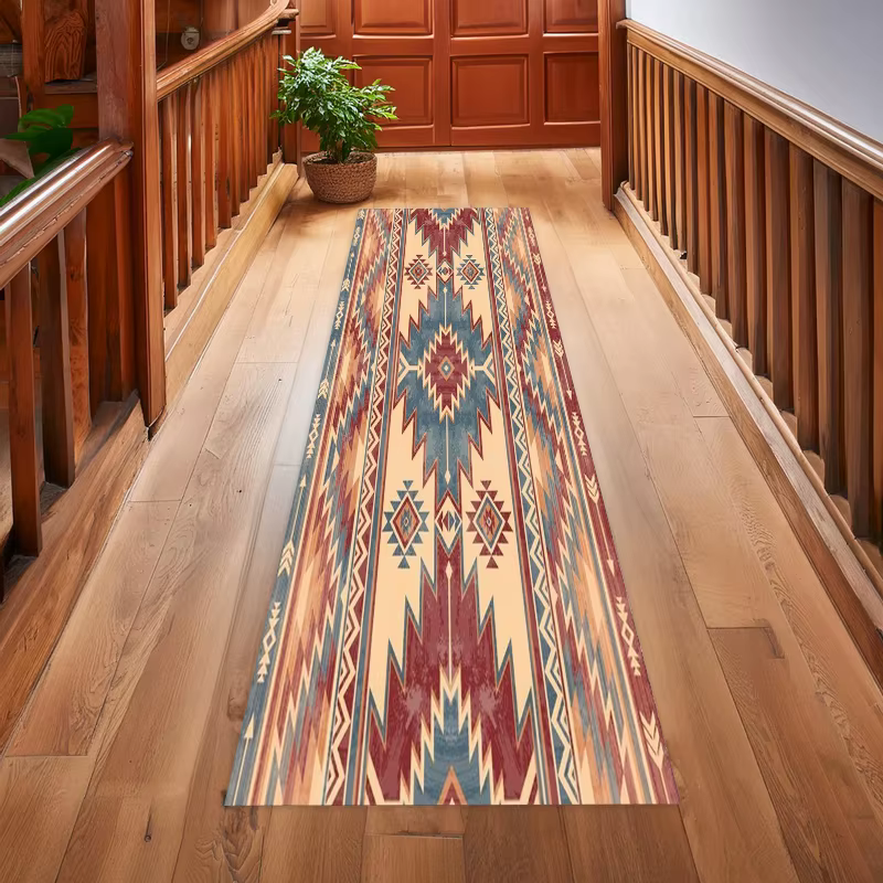 Tapis de couloir long style indien du Sud-Ouest, tapis de décoration pour la maison, tapis à motifs