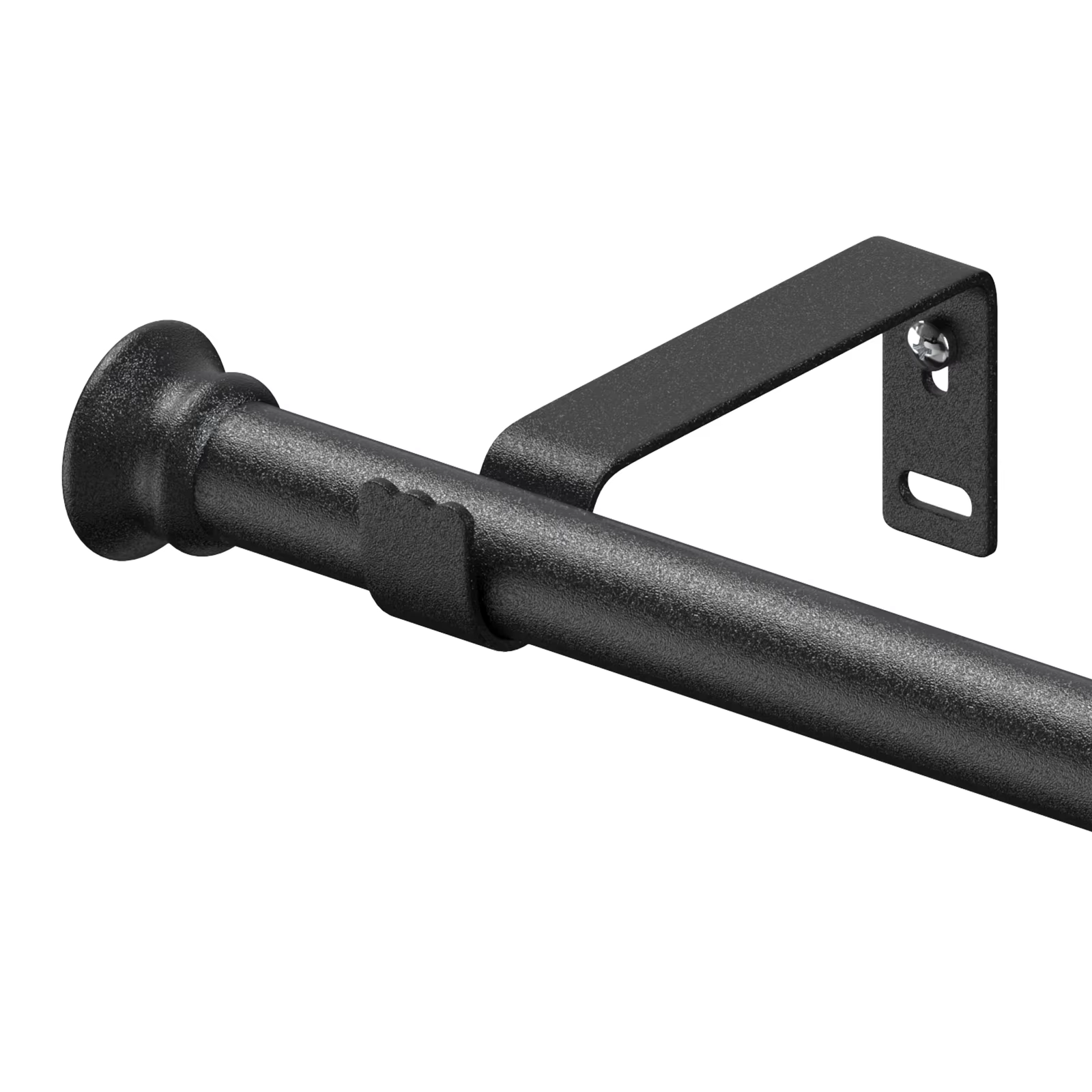 Tringle à rideau noire réglable de 5/8 pouce pour petite fenêtre (17-154 pouces) avec supports - Ins