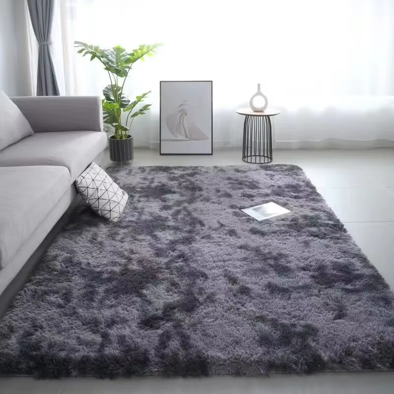 VIKAMA tapis en laine de soie chambre d'enfants salon chambre Tie-Dye antidérapant lavable lavable e