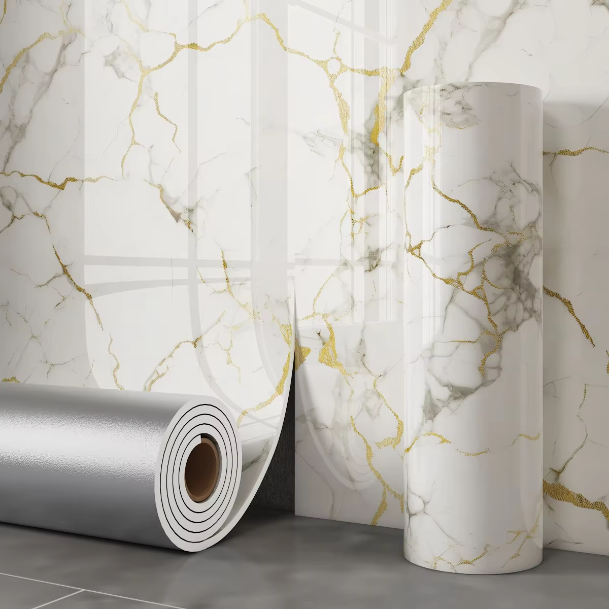40 panneau de décoration murale imperméable pour salle de bains, bricolage, carrelage en marbre auto