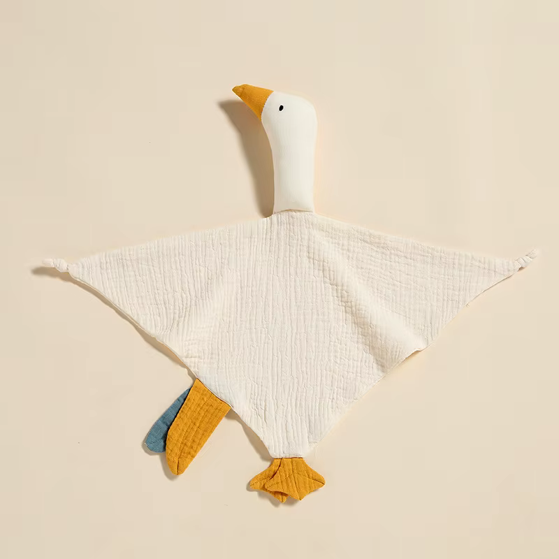 Couverture de couette en coton pour bébé, cygne mignon, poupées de couchage de dessin animé pour nou
