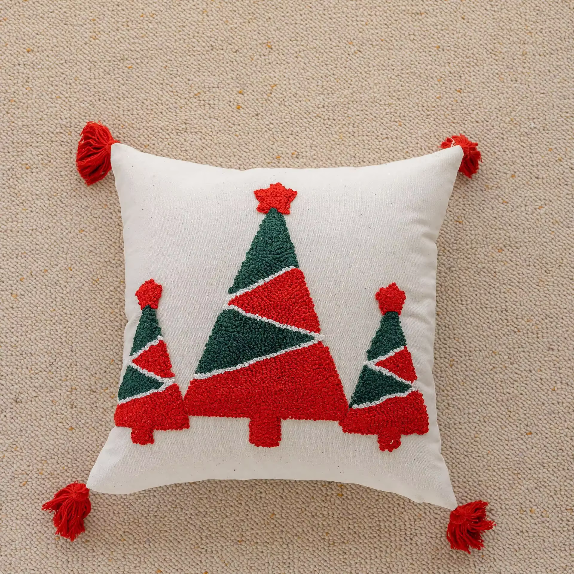 Juste de coussin touffetée joyeux Noël, taie d'oreiller décorative, festival, fête, maison, convocat