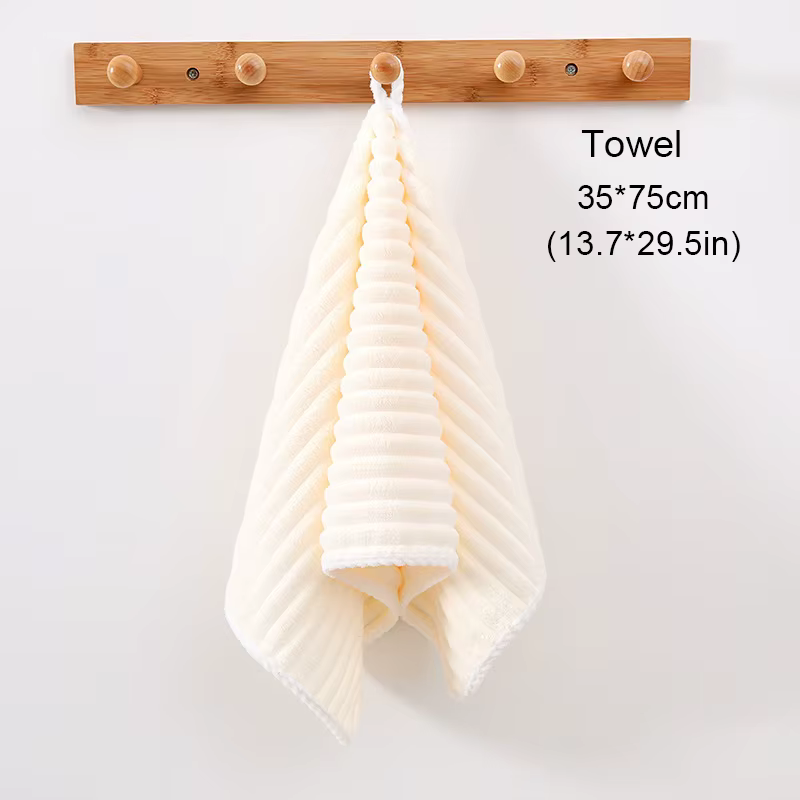 Ensemble de serviettes de bain en velours pour adultes, barre de bonbons, bord enveloppant, Campanép