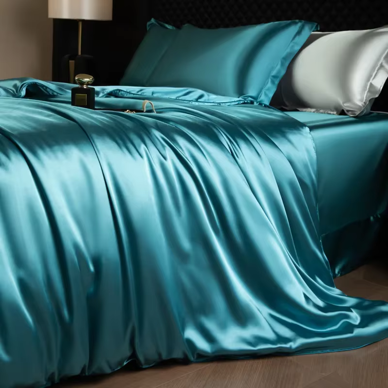 Housse de couette de luxe en soie de mûrier, 200x240cm, King Queen, haut de gamme, couleur unie, soy