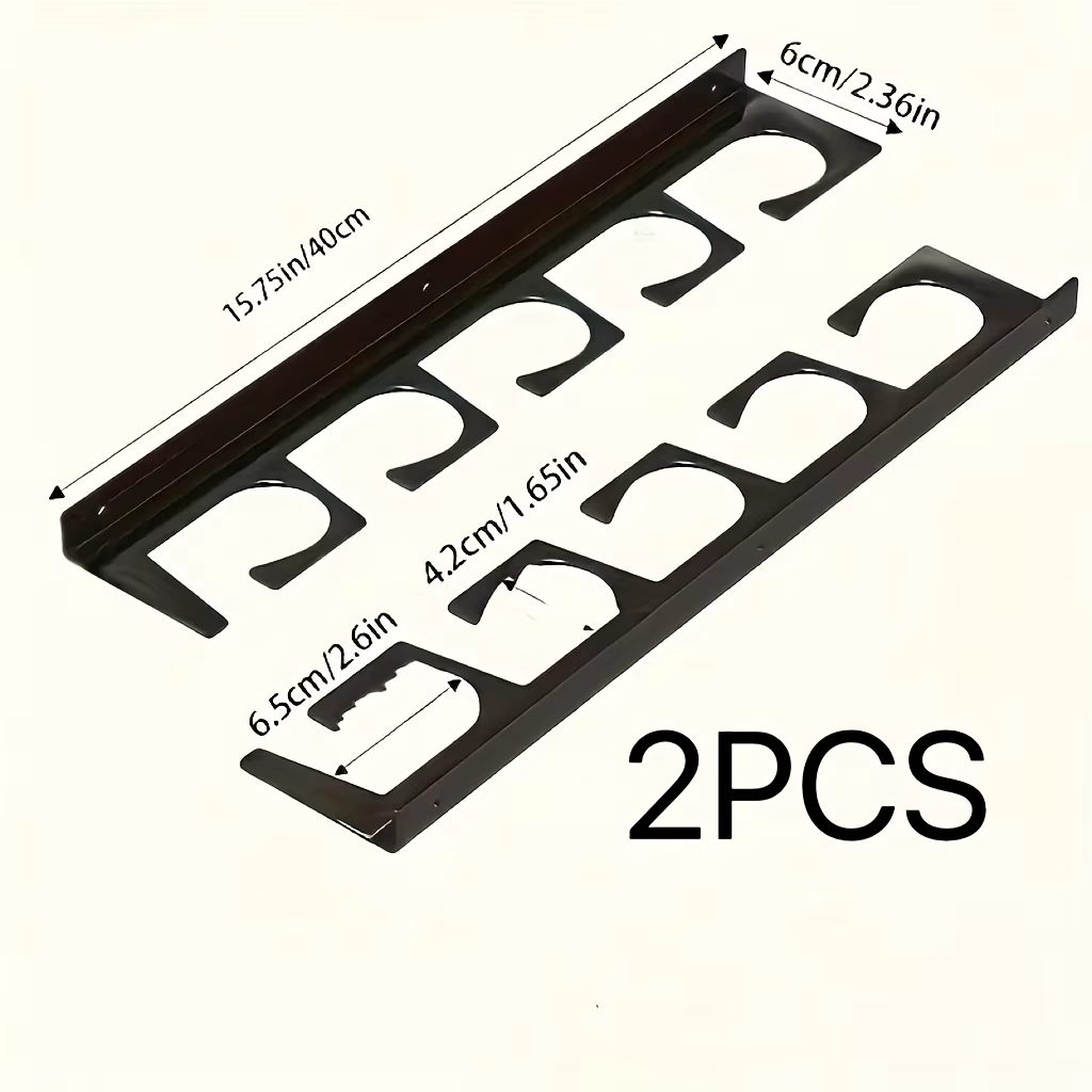 2 supports de rangement pour 5 cannes à pêche, installés au mur et au plafond du garage, adaptés à l