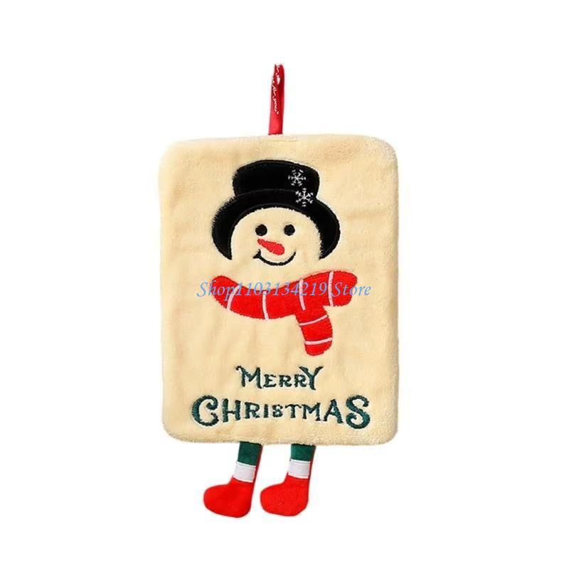 N5KC – serviette à main sur le thème noël, matériaux molletonnés coraux doux, dessins dessins animés
