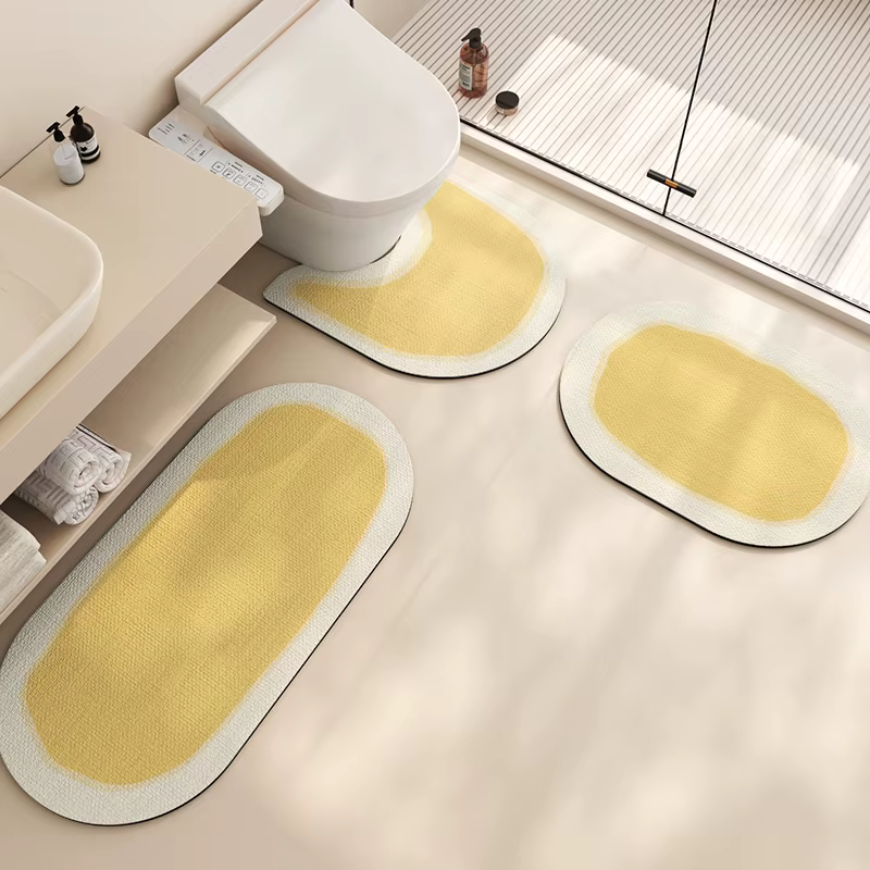 VIKAMA 3 pièces salle de bain toilette en forme de U siège de toilette tapis de sol ensemble absorba