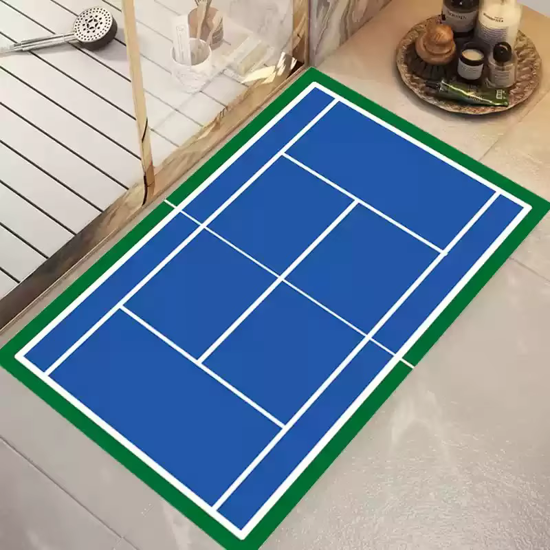 Tapis de porte à motif de terrain de Football de Tennis, tapis de bienvenue multicolore antidérapant